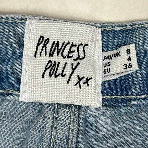 Princess Polly Light Vintage Wash High Rise Straight Leg Jeans Women’s Size 4 - Picture 9 of 12